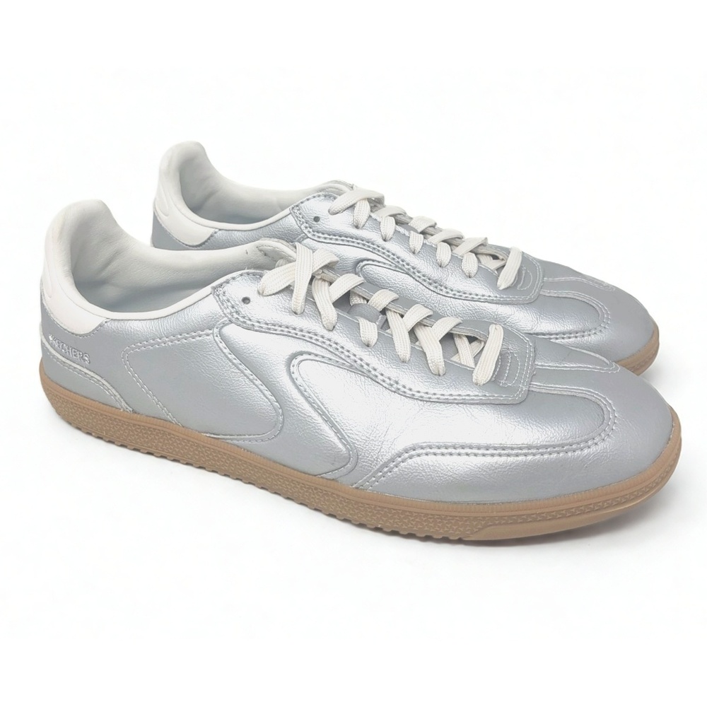 Skechers Hotshot Sneakers Size 10 Metallic Court Trainers Retro Gum Sole Low Top
